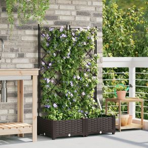 Garden Planter 2 pcs Brown 80 x 40 x 125.5 cm Steel