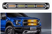 Stay on or flash Bright 4pcs Ultra-Slim Amber White LED Work Light - Surface Mount LED Emergency Light with 24 LEDs, Mini Grille Lights