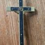 vintage brass cross pendant Image 5