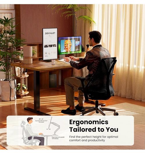 Electric Standing Desk Height Adjustable 120 x 60cm, Sit Stand Desk with 4 Memory Smart Pannel for Home Office with Splice Board