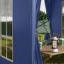 2 x 2 m Garden Pop Up Gazebo, Wedding Party Tent Marquee, Water Resistant Awning Canopy with Sidewalls, Windows, Carry Bag, Blue Image 7