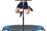 50" Fitness Trampoline Max. Load 250lbs Silent Easy Installation Indoor Exercise Foldable Trampoline for Adults (FREE POSTAGE)