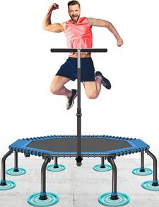 50" Fitness Trampoline Max. Load 250lbs Silent Easy Installation Indoor Exercise Foldable Trampoline for Adults (FREE POSTAGE)
