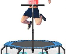 50" Fitness Trampoline Max. Load 250lbs Silent Easy Installation Indoor Exercise Foldable Trampoline for Adults (FREE POSTAGE)