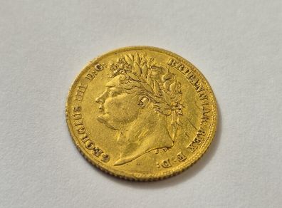 1825 - King George IV Half (1/2) Gold Sovereign - Very Rare.