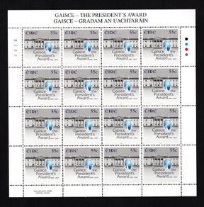 2010 Ireland 25th Anniversary of Gaisce - The President's Award Commemorative Stamps Sheetlet Plate 1A1A1A1A Mint Never Hinged (MNH)