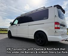 VW Transporter Camper Van,Under 2m Poptop RoofRack
