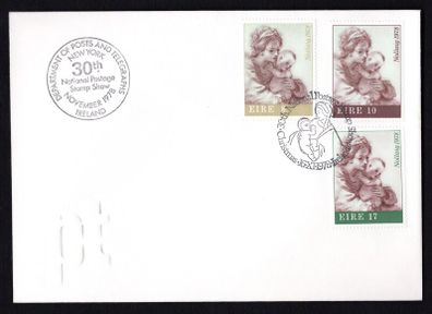 1978 Ireland Christmas Commemorative Stamp Post & Telegraph First Day Cover (FDC) with National Postage Stamp Show Cancel on P&T embossed cover