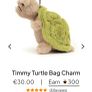 New JELLYCAT Timmy Turtle Bag Charm Image 2