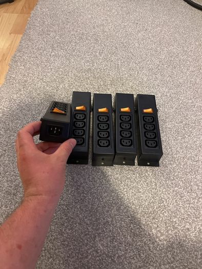 5x Well Shin WS-045-0-4 IEC Power Strip 10A 250V Board 1 to 4 with Switch