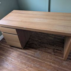 IKEA MALM Desk with Storage Oak Veneer (140x65 cm)