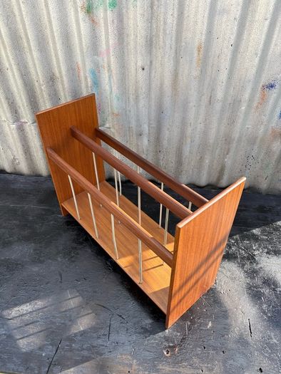 Mid-Century Danish Teak Magazine Rack Modern Design c1970s