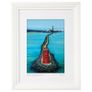 Drone View Poolbeg Lighthouse, Dublin. Lovely White Frame. By artist Helen Mathews. Image 2