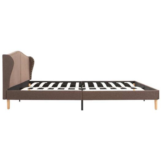 Bed Frame Brown Fabric 150x200 cm