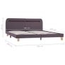 Bed Frame with LED Taupe Fabric 150x200 cm Image 7