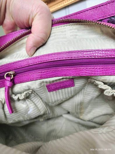 Rare vintage dkny Purple Snake Print Bag Y2K McBling Satchel