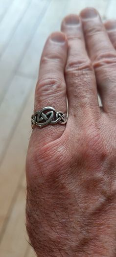 Unisex silver Celtic weave ring