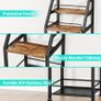 Wine Racks Free Standing- 4-Tier Stepped Drinks Cabinet Home Bar with Fabric Drawer, Wine Cabinet Wine & Glass Organizer, Bar Cabinets for Living Room, Kitchen, or Dining Room Image 3