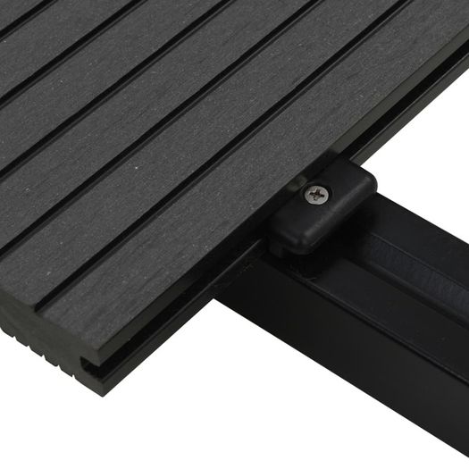 WPC Solid Decking Boards with Accessories 16 m(sqr) 2.2 m Black