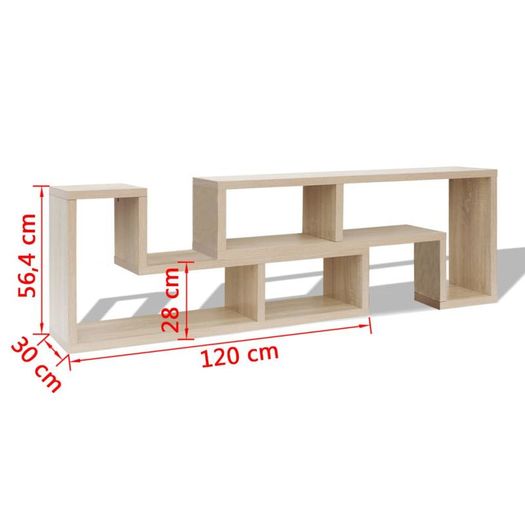 TV Cabinet Double L-Shaped Oak