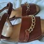 Girls Gold Chain Sandals 28 uk10 Image 2