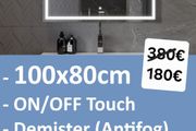 LED Bathroom Mirror 100x80cm Demister Degogger