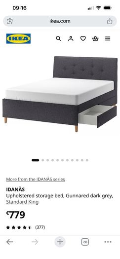 Ikea double bed with 4 storage