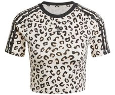 BNWT Adidas animal leopard print crop top t-shirts size XL