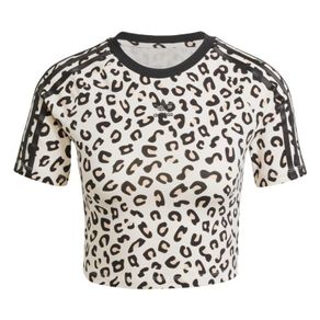 BNWT Adidas animal leopard print crop top t-shirts size XL