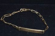 Antique French 18ct Gold Childs ID Bracelet 750 Eagle Head 12.5cm