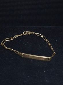 Antique French 18ct Gold Childs ID Bracelet 750 Eagle Head 12.5cm