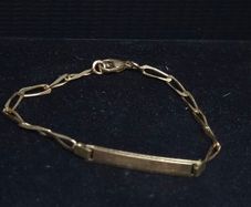 Antique French 18ct Gold Childs ID Bracelet 750 Eagle Head 12.5cm