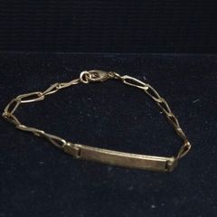 Antique French 18ct Gold Childs ID Bracelet 750 Eagle Head 12.5cm