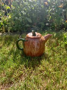 Handmade pumkin ceramic teapot