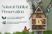 Eco-Friendly Bee House | Bug Hotel for Bees, Butterfly, Insect | Kid Friendly Weather Resistant Hanging Bee Hotel Bamboo Nesting Habitat | Bug House Garden Decor &amp; Nature Gifts for Kids