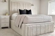 NEW 2025 Milan Wingback Bed with Optional Ottoman Storage