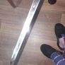 A Ceremonial Sword with Crown Gilt Metal Hilt with Coloured Stones, Etched Steel Blade and Black Scabbard with Gilt Mounts and Suspension Chain.  Postage Available on all my Items or Collection Stage or Movie Props Image 9