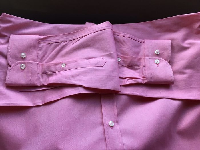 Paul Costelloe Mens Pink Long sleeve cotton shirt size L includes postage