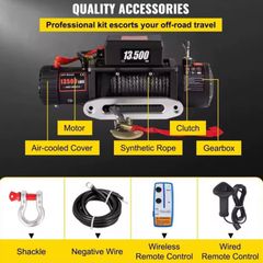 Electric Winch 12v 6tone  24Meter synthetic rope
