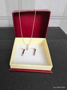 925 Sterling Silver Bar Pendant & Earrings Set