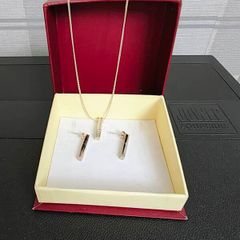 925 Sterling Silver Bar Pendant & Earrings Set