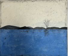 Blue seascape painting