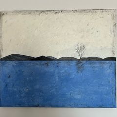 Blue seascape painting
