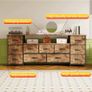 Tv Cabinet, Dresser for Bedroom with 11 Fabric Drawers, TV Stand with Power Socket for TVs up to 70 inch TV Units for Living Room, Bedroom, Rustic Brown Image 3