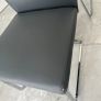 4 Grey Cantilever Dining Chairs:Modern Chrome Frame Image 6