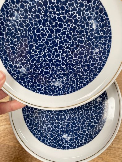 Vintage Mid-Century Stadtlengsfeld CP Porcelain Tea Set Blue Pebble