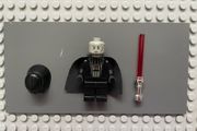 lego Star Wars sw0004 Darth Vader minifigure- Light Gray Head, Dark Gray Torso Armor with Silver Chest Panel
