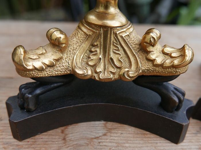 Pair of Ornate Vintage Metal Candlesticks