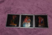 3 Antique Magic Lantern Glass Slides