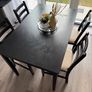 IKEA Lerhamn Dining Table (Black) & 4 Padded Chairs Image 3